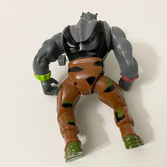 1991 TMNT Machine Gunnin Rocksteady Action Figure Wind Up Rhino - Picture 10 of 13